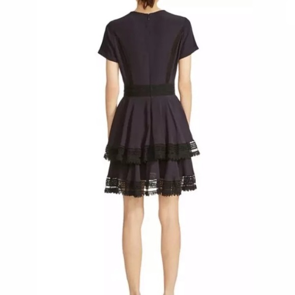 Maje Raglia Mini Flounce Dress Size 1 - Picture 2 of 5